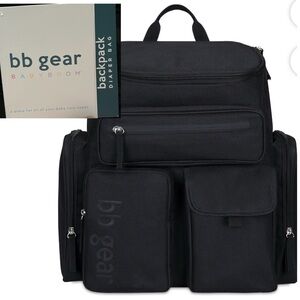 BB Gear Unisex Backpack Grand Tour Diaper Bag Black Insulated bottle Pocket
